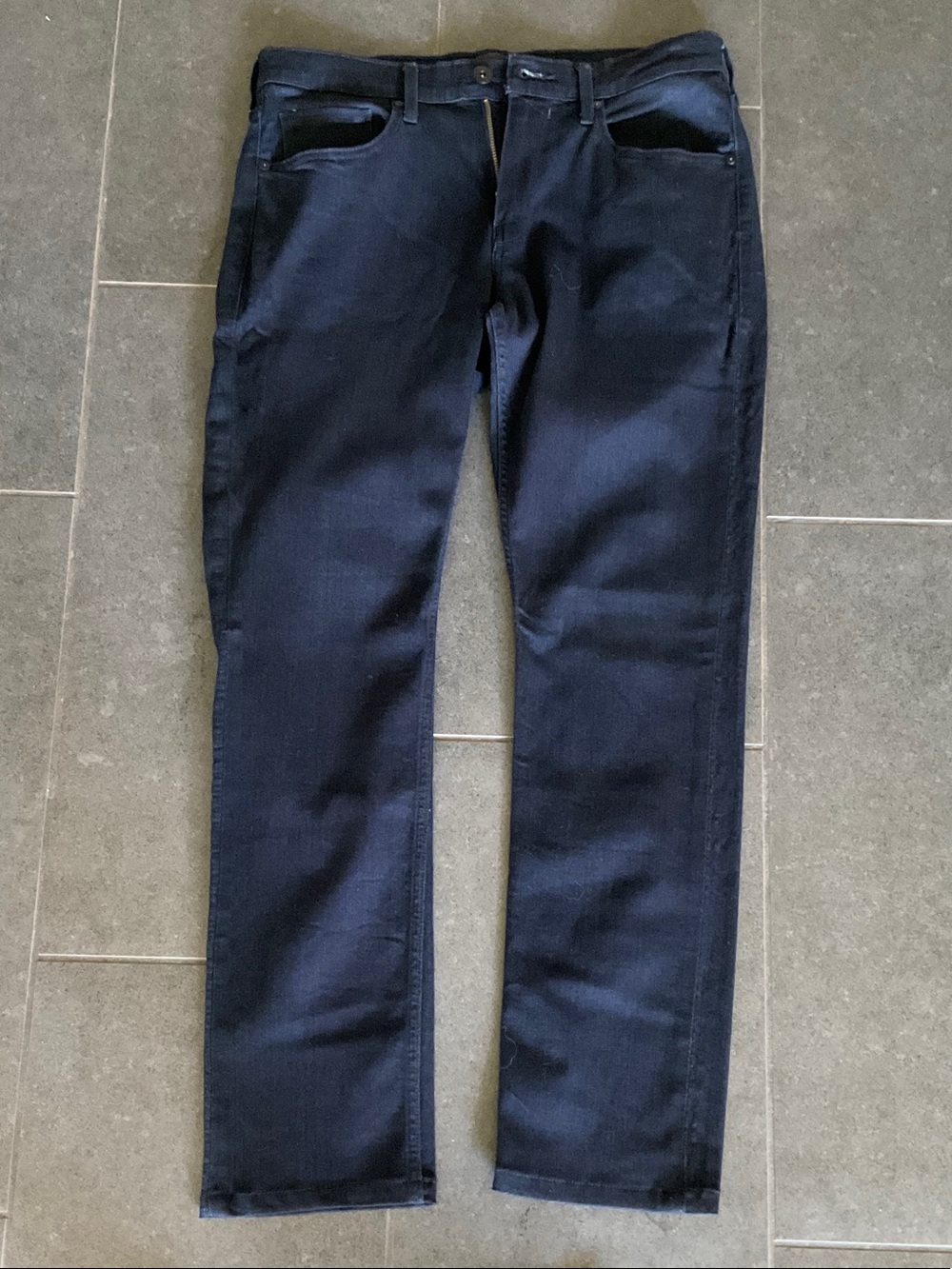 PAIGE Men's Dark Navy Slim Straight Jeans 34x31